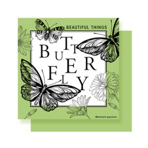 Пленка матовая 57x57см "Butterflies" Зеленое яблоко 20л/уп 094