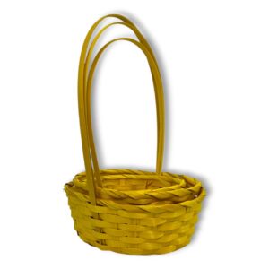 Набор корзин 3 в 1 бамбук 18x13×8×30, 22x16×9×32, 25x18×9×35 см Желтый