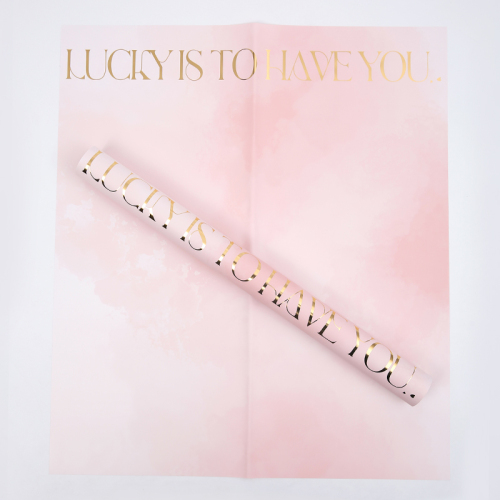Пленка матовая 50x58см "LUCKY" 15л/уп Нежно-розовая 167