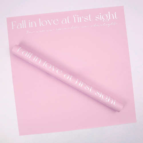 Пленка матовая 58х58см "Fall in love" 20л/уп Розовая/белая 161