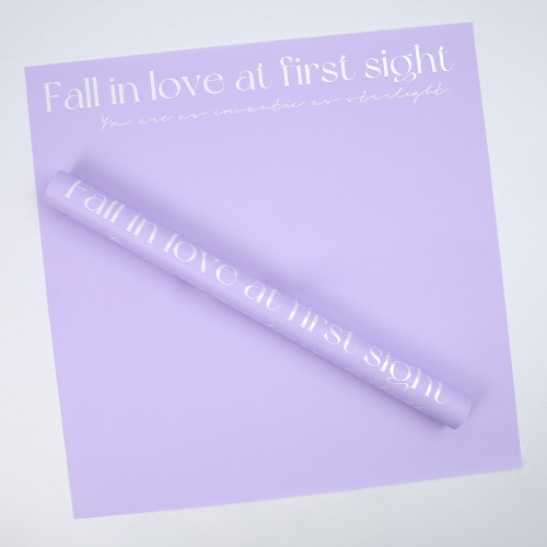 Пленка матовая 58х58см "Fall in love" 20л/уп Сиреневая/белая 031