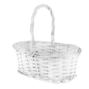 Корзина плетеная ива d27х18xh18xhh28см Белая